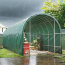 Telo Impermeabile 6x8 m con 28 Occhielli per Fissaggio in PE Resistente agli Strappi da 90 GSM Verde      