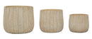 Cachepot Flake Set 3 Pz 30,5x30,5x27 cm in Ceramica Crema      