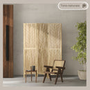Paravento Separè da Interno 3 Pannelli 120x1,6x170 cm design a spina di pesce Legno Naturale 