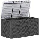 Panca Contenitore Capacità 380L con 2 Maniglie e Leva a Gas in HDPE Nero e Grigio  