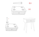 Comodino Matera 45x62x32 cm in Legno MDF e Ferro Bianco/Marrone
