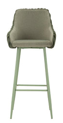 Sgabello Bar Alaska A Verde Set 2 Pz 52x46x111 cm in Compensato e Spugna e Ferro e Poliestere Verde      