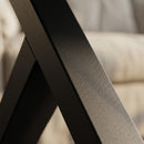Set 2 Gambe per Tavolo 60x10x43 cm a Forma di X con 12 Viti e 4 Piedini Regolabili Stile Industriale in Acciaio Nero      