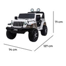 Macchina Elettrica per Bambini Fuoristrada Jeep Wrangler Rubicon 12V con Telecomando Bianco