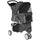 Passeggino per Cani Pieghevole 77x44x102 cm con Portabicchieri e Cestino Grigio Carbone