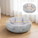 Letto Reversibile per Gatti o Cani di Piccola Taglia da Interno Ø62x21 cm in Peluche e Cotone PP Grigio Chiaro      