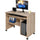 Scrivania con Ripiano Estraibile 93x48x76 cm con Ruote in MDF Quercia