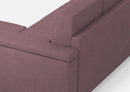 Divano 2 Posti con Pouf 168x145x85 cm Marrak in Tessuto Prugna