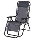 Sedia Sdraio Reclinabile e Richiudibile Rio 65x90x108 cm con Poggiatesta in Poliestere con Struttura in Acciaio Grigio      