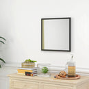 Specchio da Parete Rettangolare 50x50 cm con Ganci in Vetro e MDF Nero      