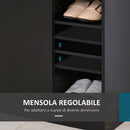 Scarpiera Mobiletto in Legno 4 Ripiani Nero 83x30x90 cm 