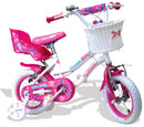 Bicicletta per Bambina 12" 2 Freni Kidfun Regina Fashion Girl Bianca