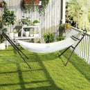 Supporto per Amaca 278x97x112 cm Regolabile e Antiscivolo con Ganci a S in Acciaio Nero      