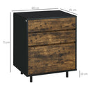Cassettiera 3 Cassetti 60x45x75 cm in Truciolato Marrone e nero