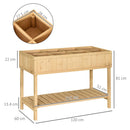 Orto Urbano Pensile in Legno con 8 Griglie e Ripiano Inferiore 120x60x81 cm 