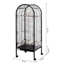 Gabbia per Uccelli in Metallo 54x54x151 cm con Trespoli  Nera