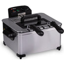 Friggitrice 2 Cestini da Cucina 2000 W Capacità 5 Litri e Temperatura Regolabile Nero e Argento      