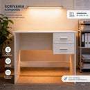 Scrivania da Ufficio Salvaspazio 90x48x75 cm con Cassetti in Melamina Bianco      