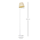 Lampada da Terra con Paralume 45x27x165 cm E27 in Metallo e Tessuto Biano Crema
