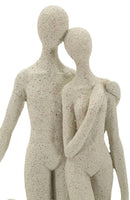 Statuetta Family Stons 16x8x30,5 cm in Resina Crema      