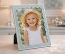 Cornice Juliette 14,9x1,3x29 cm in Zinco e Vetro Azzurro e Argento      