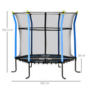 Trampolino Tappeto Elastico per Bambini Ø185x160 cm in Acciaio Blu e Nero