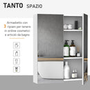 Pensile da Bagno 2 Ante Specchio in MDF 60x15x75 cm  Morning Bianco