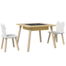 Set Tavolino Multifunzione e 2 Sedie per Bambini Orsetto Colore Legno    