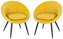 Set 2 Sedie in Metallo e Similpelle  Giallo