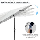Ombrellone da Giardino Ø3m in Metallo e Poliestere Bianco