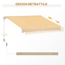 Tenda da Sole Avvolgibile a Parete 3x2.5m Arancione e Bianco 