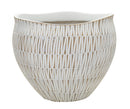 Cachepot Resina Stiky Ø30,5x24,5 cm in Resina Oro e Bianco      