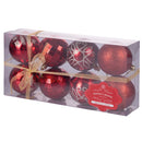 Set 8 Palle di Natale Ø8 cm in Plastica Rosso
