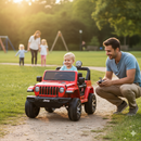Macchina Elettrica per Bambini Fuoristrada Jeep Wrangler Rubicon 12V con Telecomando Rosso