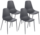 Set 4 Sedie 49x48,5x88 cm in Polipropilene Grigio Scuro