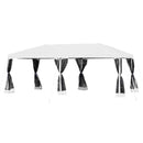 Gazebo Impermeabile Pieghevole con Zanzariera Crema 3x6m 