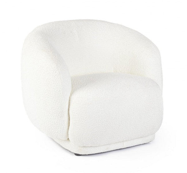 Poltrona Soggiorno 93x87x73 cm Tecla in Bouclè Bianco online