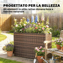 Letto per Orto Rialzato da Esterno 81x28x58 cm Fioriera Alta Capacità 45L con Fori di Drenaggio in Rattan Marrone      