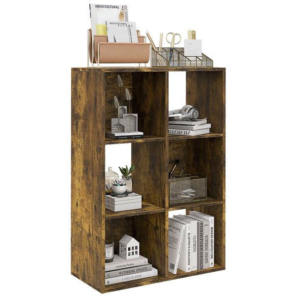 sconto Libreria a Cubi Design Rustico 61,5x29,5x91,5 cm Rivestimento in Melamina Marrone Rustico