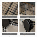Gabbia per Criceti e Roditori Modulabile 140x70x45 cm in Resina e Acciaio Nero e Trasparente