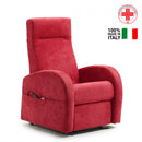 Poltrona Alzapersona Elettrica 2 Motori 74x85x160 cm in Tessuto Rosso