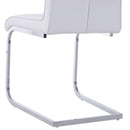 Set 2 Sedie Design Moderno in Metallo con Rivestimento in Pelle PU Bianco 