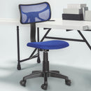 Sedia Girevole 5 Ruote per Ufficio Cameretta con Schienale Ergonomico in Tessuto a Rete Blu      