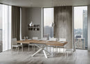 Tavolo Allungabile 160-264x90x77 cm Volantis Quercia Natura Telaio Bianco 