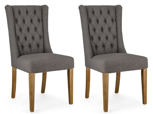 prezzo Set 2 Sedie 51x63x104h cm Columbia Grigio Bouclè