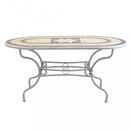 Tavolo Ovale Perse 160x90x74 h cm in Acciaio Tortora