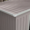 Casetta Box da Giardino 213x130x172 cm con Tetto Inclinato 2 Ingressi e Prese d'Aria in Acciaio Zincato Grigio  