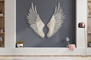 Pannello Ali Natural Coppia 43,8x2,5x104 cm in Ferro e MDF Bianco effetto lavato      