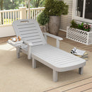 Sdraio da Giardino Regolabile 79x158x88 cm con Tavolino e Braccioli in Polipropilene Grigio Chiaro      