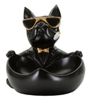 Decorazione Cane Ball Svuotatasche 18,5x20,5x20 cm in Resina Nero e Oro      